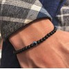 Evil Eye Bracelets for Men Mens Black Obsidian Stretchy Beaded