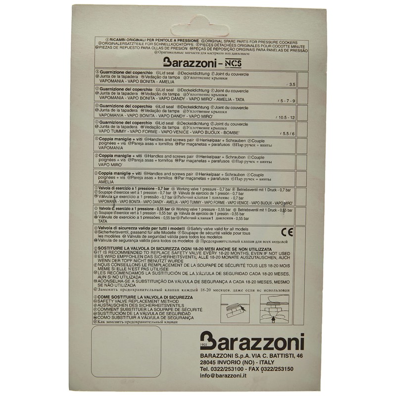 Barazzoni Ct020060 Dichtungsring für 6-Liter-Vapotummy