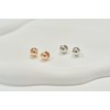 Gold&Deer 14K Goldfield Round Ball One-Touch Earrings White Gold /
