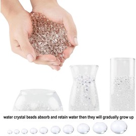 DNUZEWR 200000 PCS Clear Water Gel Jelly Beads, Vase Filler Beads Water, Beads for Soilless Planting Floating Candles Wedding Centerpiece Decoration Floral Arrangement