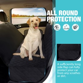 FURRYFECTION Dog Car Seat Cover for Back Seat, Waterproof Scratchproof Nonslip Hammock for Dogs Backseat Protection, 600D Heavy Duty Pet Seat Covers for Cars, Trucks & SUVs, Black, S