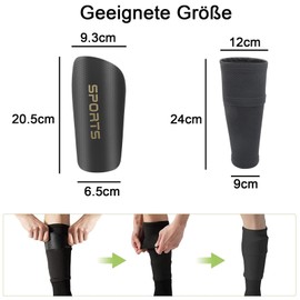 Shin Pads, Children's Football Shin Pads, Socks with Optimised Pocket, Football Shin Pads for Inserting, Sports/Football Shin Pads, Provide Strong Protection