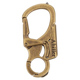 Ahiller Carabiner, Keychain Set, Double Lock Design, Tungsten Tip Cone Shape, Small Alloy Carabiner with Two Straps Suitable for Camping, Hiking, Fishing, Outdoor Survival, etc