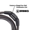 BRINKS 5 Ft Bike Lock Cable with Preset Combination, Vinyl