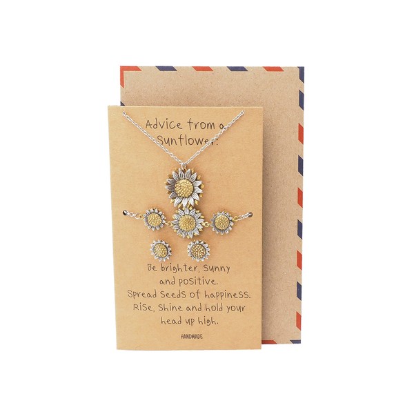 quan jewelry Sunflower Necklace, Face Mask Chains Lanyard and Brooch