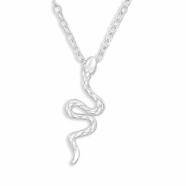 Monkimau Women's Necklace with Snake Pendant Made of 925 Sterling Silver Snake Necklace Silver Women Charm Chain Jewellery Gifts for Children Girls Women, Stainless Steel