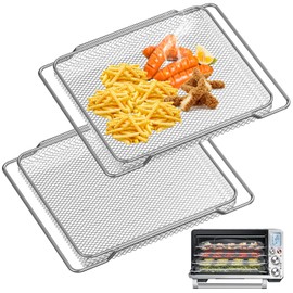 Air Fryer Basket for Breville BOV900BSS Smart Oven Air Fryer Pro,16.5"D x 11.8"W x 0.5"H Food Grade Steel Mesh Baskets Accessories Tray for Breville Air Fryer Toaster Oven, Microwave Oven