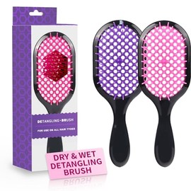 Detangling Brush,2 Pack Detangler Brush, Gentle & Effective Detangling on Wet or Dry Fragile Hair Types,Ultra-light, Detangling Brsuh ventilated and a