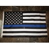 DEC 3X5 Embroidered Sewn USA Police Thin Blue Line 600D