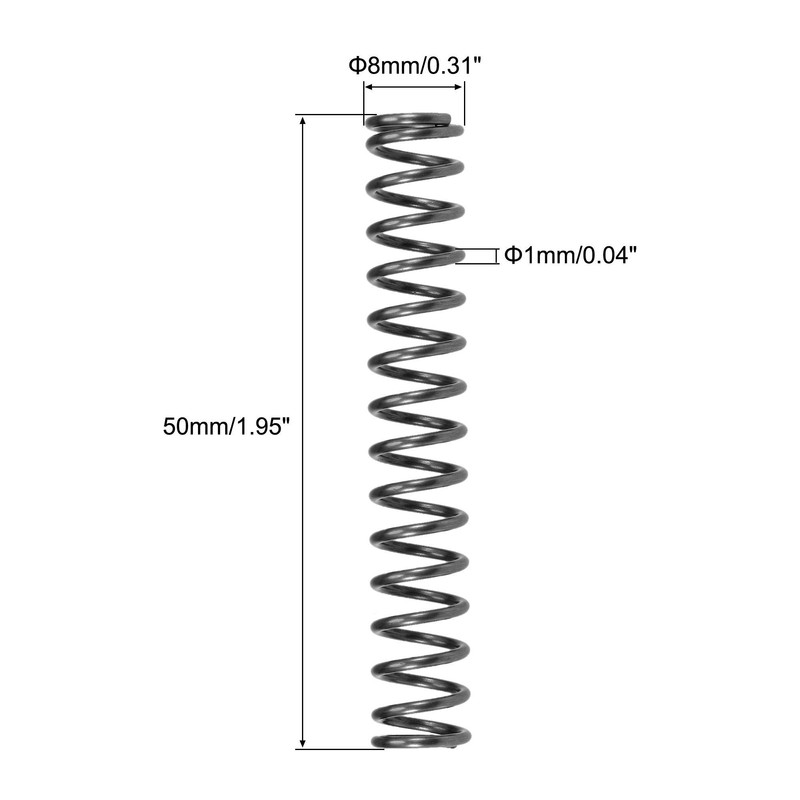 sourcing map Compressed Spring,8mm OD, 1mm Wire Size, 32.5mm Compressed