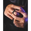 Cross Rings for Men, Black Stainless Steel Classical Simple Plain
