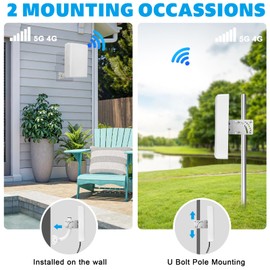 Maswell 5G 4G LTE 2x2 MIMO Antenna High Gain 10dBi, 700-3800MHz Cellular Directional External Antenna