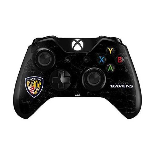 Skinit Decal Gaming Skin Compatible with Xbox One Controller - Officially Licensed NFL Baltimore Ravens - Alternate Distressed Design