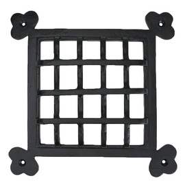 A29 Rectangular Bar Speakeasy Door Grill/Grille with Viewing Door, Cast Iron Decorative Grill for Doors, Windows and Gates, Black Powder Coat Finish, Screen Door Grill, 8.5 X 8.5 inches