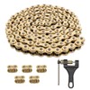 Belleone 520 Gold Motorcycle Chain 114 Links with Chain Breaker,