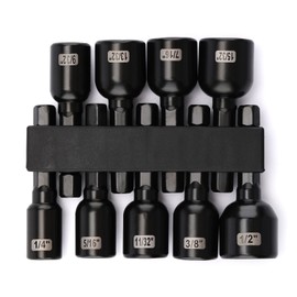 Mayouko 1/4" Magnetic Hex Nut Driver, 1/4" - 1/2", 9 Pieces Socket Adapter Drill Bit, Quick-Change Hex Shank