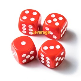 Levarage 0036 Red Dice, Large Size, Set of 4, Red, Red, Red, Dice, Dice, Trademarked