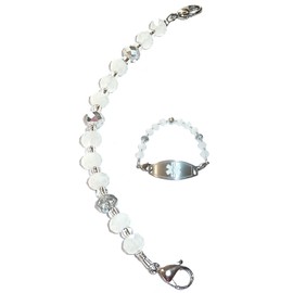 Pulsera de repuesto intercambiable con cuentas huecas ocultas para mujer, identificación, identificación, etiqueta de información vital
