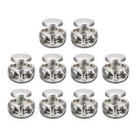QUARKZMAN Mate Cord Stopper, Double Hole Spring Stopper Closure Slider End Pieces for Drawstrings, Backpack, Clothing, Laces, Lanyard, Black, White nickel