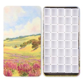 Portable Watercolor Tins Paint Palette with 40Pcs Empty Half Pans and Magnetic Squares, Small Travel Metal Paint Box with Acrylics Painting Art Drawing. Massif