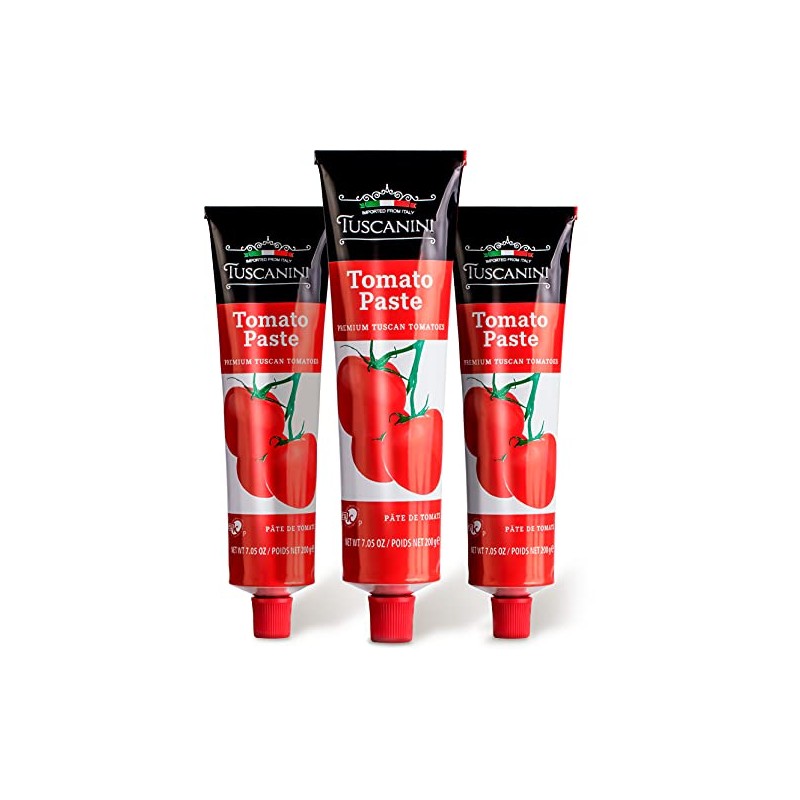 Tuscanini Premium Double Concentrated Tomato Paste Tube, 7.5oz (3 Pack)