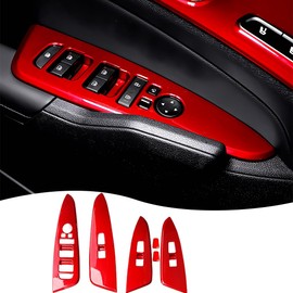 MUXEE Armrest Window Switch Panel Cover，for Kia Sportage 2023 2024 2025，Door Window Control Panel Cover Car Sport Interior Accessories - Wine Red