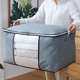 3-Pack Large Storage Bags for Closet Organization – Moisture-Resistant Non-Woven Bedding, Blanket & Clothing Storage Containers with Zipper Closure