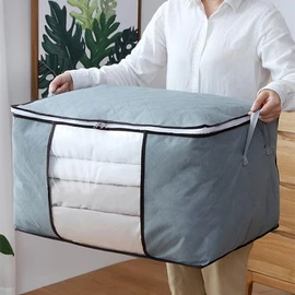 3-Pack Large Storage Bags for Closet Organization – Moisture-Resistant Non-Woven Bedding, Blanket & Clothing Storage Containers with Zipper Closure