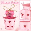24 Pcs Mini Pink Valentine Buckets with Handle 2.36 Inch