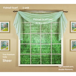 Today's Curtain Emelia Original Voile Scarf 144", Sage, 45" W x 144" L