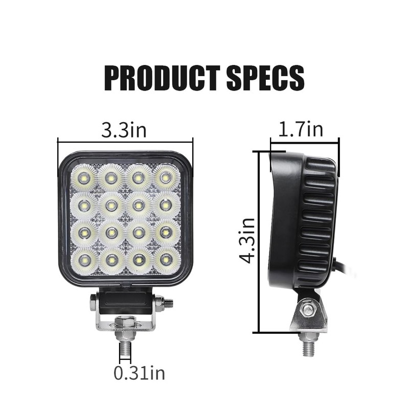 Exzeit 80W Led Work Lights for Truck, 150° Flood Lights