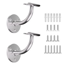 Hand Rail Bracket, 2 Pack Stainless Steel 316 Heavy Duty Hardware for 1-7/8 inch (48.3mm) Stairways, Home or Office Stair Support Handrail Brackets