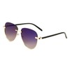 Elite Elegant Rimless Retro Classic Aviator Sunglasses (Gold Metallic &