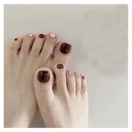 Nail Tips, 24 Pieces, Thumb Nail Seal, Foot False Nails, Nail Tips, Foot Nails, Reusable Gel Nail Tips, Summer Nails, Weddings, Coming-of-Age Ceremonies, Foot Nails, Easy Nail Removable, For Feet (J-199)