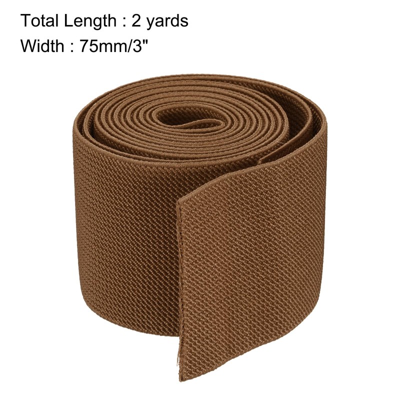 sourcing map Twill Wide Elastic Band Double-Side 75mm(3 inch) Flat