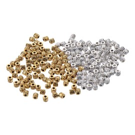 200Pcs Tube Bar Spacer Beads Antique Spacer Beads Column Tube Metal Spacers Jewelry Beads for Jewelry Bracelets Making