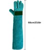60CM Animal Handling Gloves Bite Proof, Thickened Leather Protective Gloves