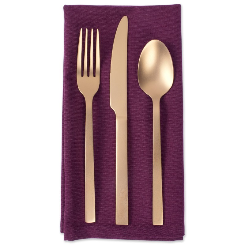 DII Solid Napkin Set Collection, 20x20, Eggplant, 6 Piece