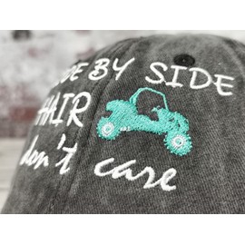 Hepandy Embroidered Side by Side Hair Don't Care Hat, Cycling Baseball Cap, Gifts for Women, Adjustable Cotton Snapback Dad Hat