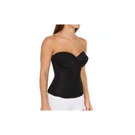 Dominique Women's Lace Longline Corset Full Figure Bustier Bra #8949 (32A-48G) - White - 48DD-E