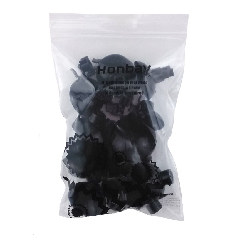HONBAY 20pcs Aquarium Black Sucker Clip Suction Cups Airline Tubing