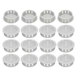 sourcing map 20Pcs 35mm/1.4in Air Vents Circular Soffit Vents, Light Grey Plastic Soffit Vent Cover for Bathroom Home, Office, Kitchen, Cabinet, Wardrobe