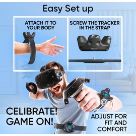 Skywin Vive Tracker Straps for HTC Vive, 3.0, 2.0, and Ultimate Trackers (4 Waist Belt + 8 Hand Straps), Secure and Comfortable Full Body Tracking (Trackers Not Included)