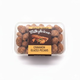 Premium Hand Roasted Cinnamon Glazed Pecans | Plant-Based Delicious Sweet Crunchy Snack | Gifting Baking Adventures Parties | Power Packed Nutrients in 4 oz. | Proudly Made in USA by Milkylicious