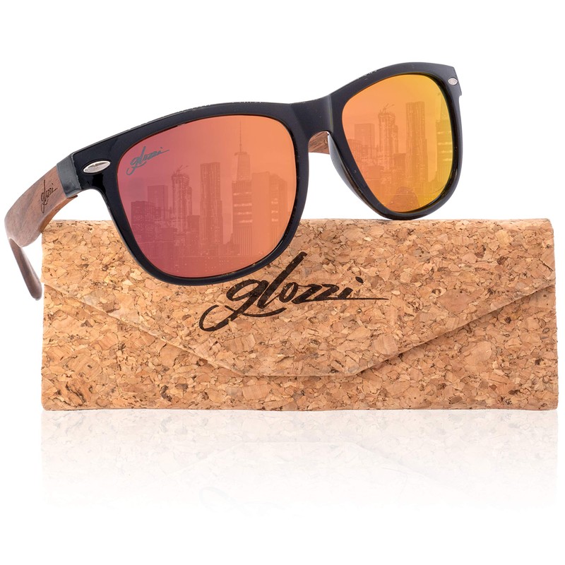 glozzi Walnut Wood Sunglasses Men and Women Polarised UV400 with