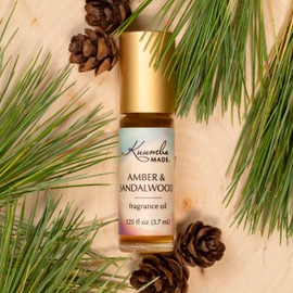 Kuumba Made Amber & Sandalwood Fragrance Oil Roll-On 0.125 fl oz (3.7ml) | Rollerball Perfume | Alcohol Free