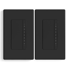 ELEGRP Dimmer Switch, Digital Dimmer Light Switch for LED Lights 150W, INC/HAL 450W, Single Pole & 3 Way LED Dimmer Switch, Needs Neutral Wire, Wall Plate Included, UL Listed, 2 Pack, Matte Black