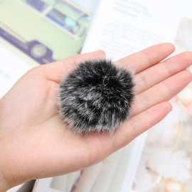Fur Windscreen for Microphone, Fur Microphone Windshield, Microphone Filter Lavalier Microphone Cover for Teaching, Meeting, Hosting, Wind Protection for Indoor and Outdoor Microphones, 2 Pieces