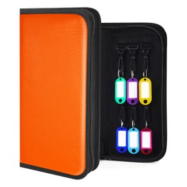 Zippered Key Organizer with 12 Key Hooks & Tags Key Storage，Landlord Zipper Key Binder，Fireproof & Waterproof Key Case for Rental Management Real Estate Sales Hotel Executives and Car Service