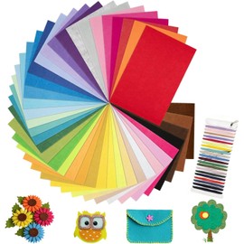 40 Hojas de Fieltro de Colores, Fieltro para Manualidades 20x30cm, Suave y Inodoro, Material Decorativo para Manualidades DIY Proyecto Escolar (40colores)